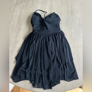 HALARA Black Strapless Layered Cocktail Dress Small